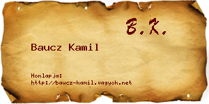 Baucz Kamil névjegykártya